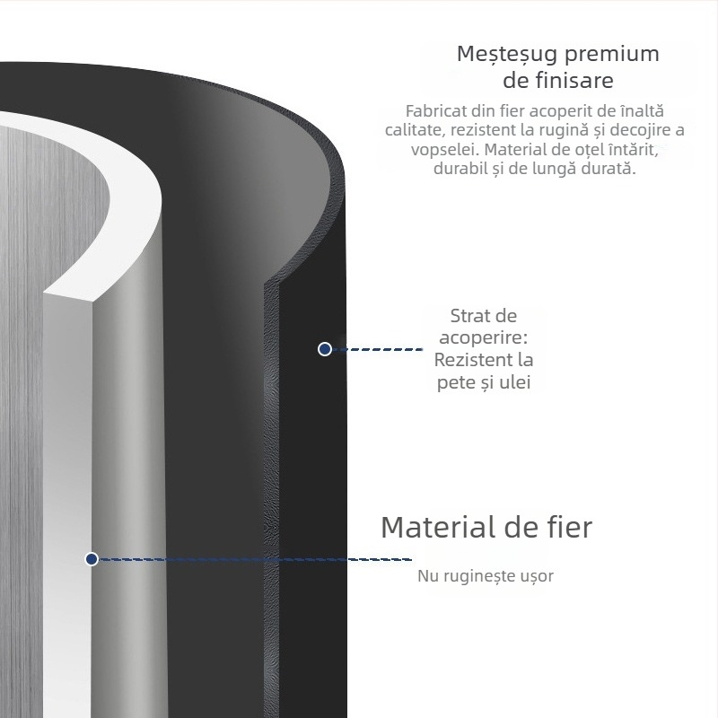 Dulap de baie sub chiuvetă cu etaj dublu și coș glisant pentru îngrijire a pielii — stil modern minimalist, material: aliaj de fier, model: raft cu sertare, 2 niveluri, suprafață vopsită