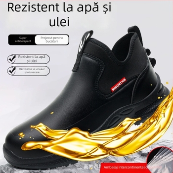 Pantofi bucătar pentru bucătărie – slip-on, piele microfibră, impermeabili, rezistenți la ulei, antiderapant, talie joasă