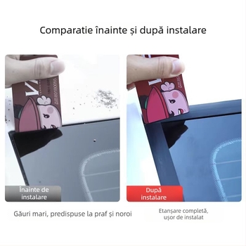 Bandă etanșare auto universală din cauciuc, tip T, pentru spațiile dintre parbrizul față și parbrizul spate și spațiul pentru lunetă