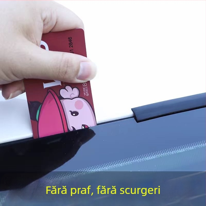Bandă etanșare auto universală din cauciuc, tip T, pentru spațiile dintre parbrizul față și parbrizul spate și spațiul pentru lunetă