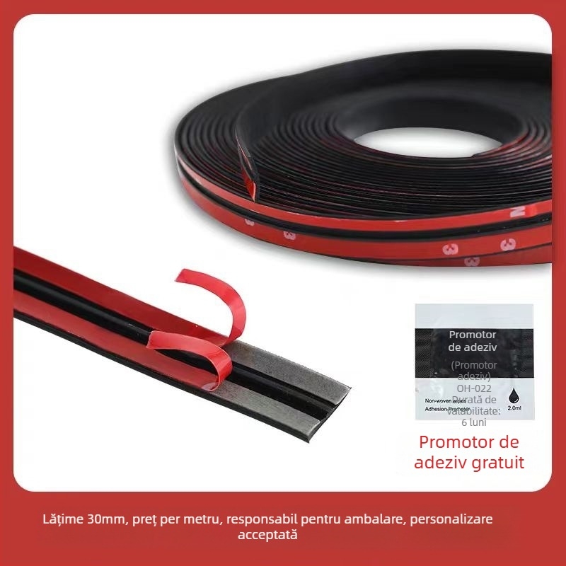 Bandă etanșare auto universală din cauciuc, tip T, pentru spațiile dintre parbrizul față și parbrizul spate și spațiul pentru lunetă