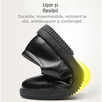 Pantofi bucătar bărbați pentru bucătărie – antiderapare, impermeabili, rezistenți la uzură, respirabili, piele Ultrafilm