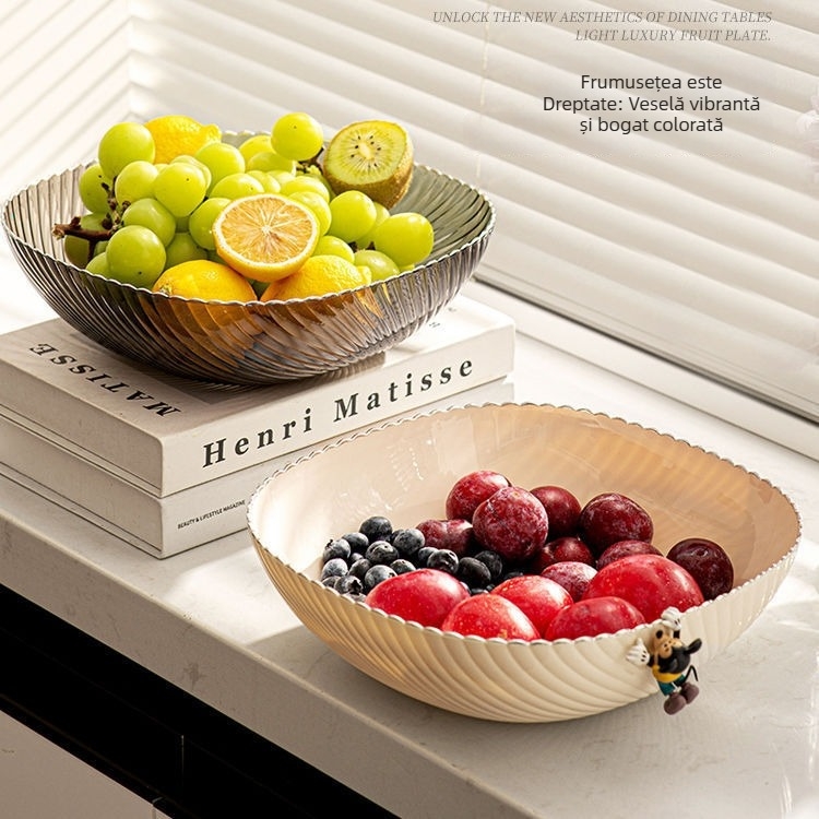 Platou pentru fructe elegant pentru living, stil minimalist modern, coș de fructe și tavă pentru gustări pentru măsuța de cafea (model 2025)