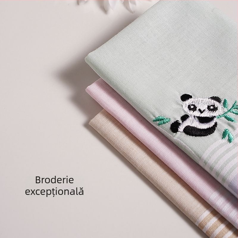 Batistă de buzunar pentru femei cu panda brodat (Unique; Adulți; aliaj; Primăvara 2025)