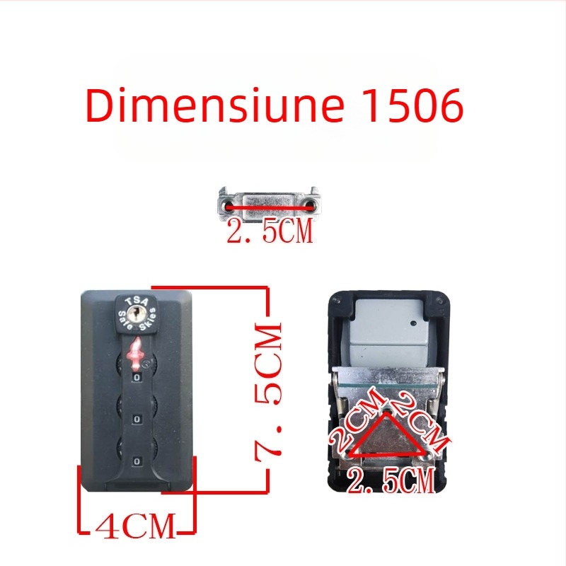 Lacăt pentru bagaje cu compatibilitate TSA, lacăt cu cod, anti-furt, material ABS