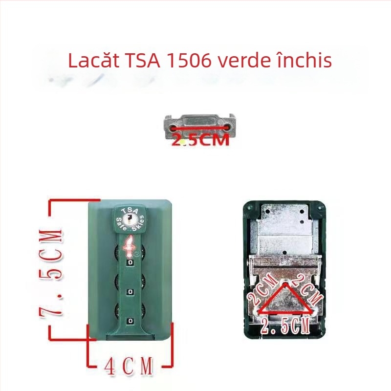 Lacăt pentru bagaje cu compatibilitate TSA, lacăt cu cod, anti-furt, material ABS