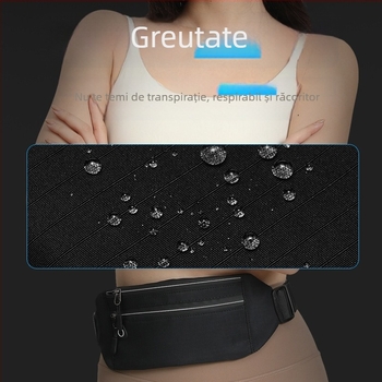 Borsetă de talie pentru alergare, ultraușoară, respirabilă, compactă; pânză Oxford, unisex, pentru sport în aer liber