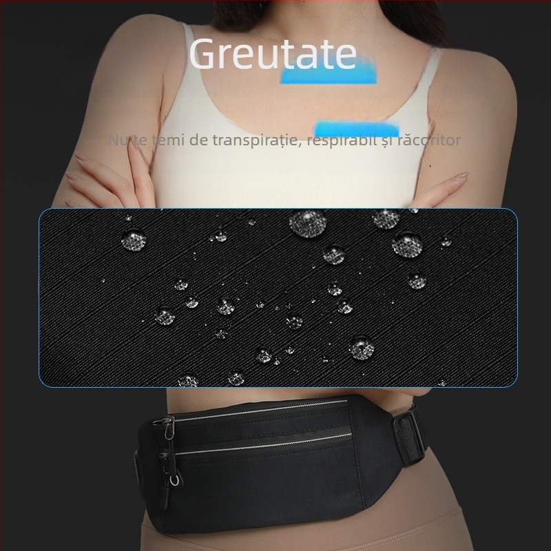 Borsetă de talie pentru alergare, ultraușoară, respirabilă, compactă; pânză Oxford, unisex, pentru sport în aer liber