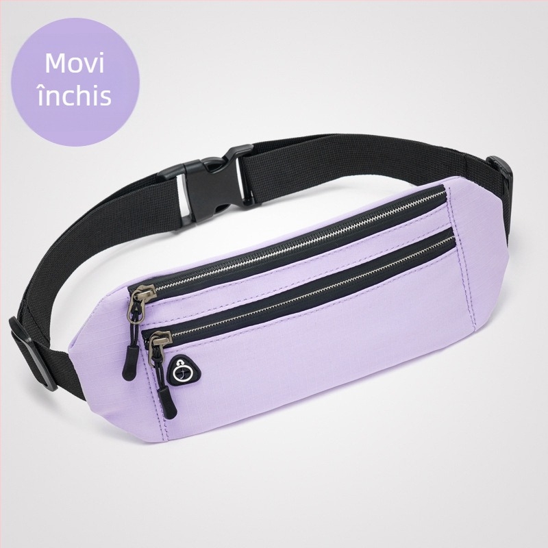 Borsetă de talie pentru alergare, ultraușoară, respirabilă, compactă; pânză Oxford, unisex, pentru sport în aer liber