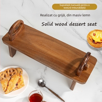 Platou pentru fructe din lemn/bambus, stil modern minimalist, culoare solidă, Huang Li Fang