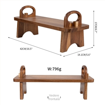 Platou pentru fructe din lemn/bambus, stil modern minimalist, culoare solidă, Huang Li Fang