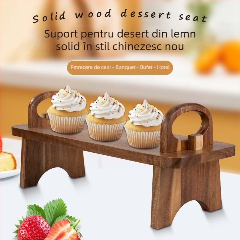 Platou pentru fructe din lemn/bambus, stil modern minimalist, culoare solidă, Huang Li Fang