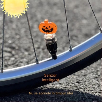 Lumină pentru valve de bicicletă de munte, în formă de dovleac, cu senzor inteligent și far de noapte pentru ciclism