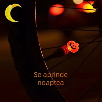 Lumină pentru valve de bicicletă de munte, în formă de dovleac, cu senzor inteligent și far de noapte pentru ciclism