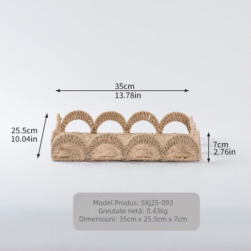 Coș de depozitare — sfoară de hârtie, model XH24-025/026, stil modern, pentru CD, telecomandă, papetărie, fructe, legume, medicamente, cosmetice/bijuterii, cabluri pentru căști; Marca Xuheng