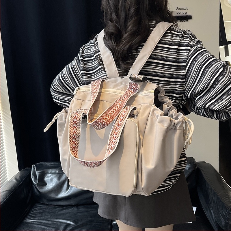 Geantă convertibilă de călătorie, tip tote-backpack, capacitate mare, husă moale, Oxford material, închidere cu fermoar, buzunar intern cu fermoar, bretele duble