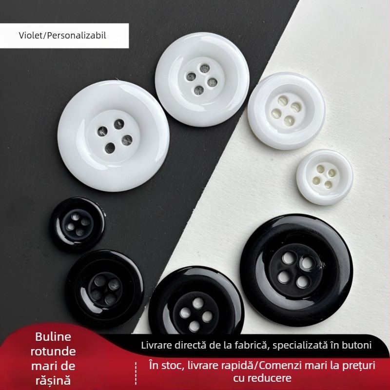 Buton din rășină cu patru găuri pentru cămăși și paltoane, vopsibil, potrivit pentru uniforme