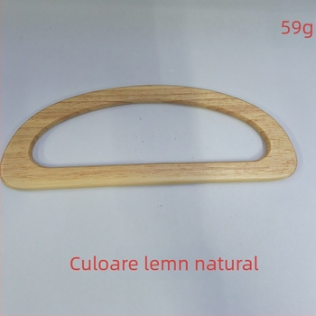 Mâner pentru geantă din lemn, lemn cauciucat solid, împletit DIY