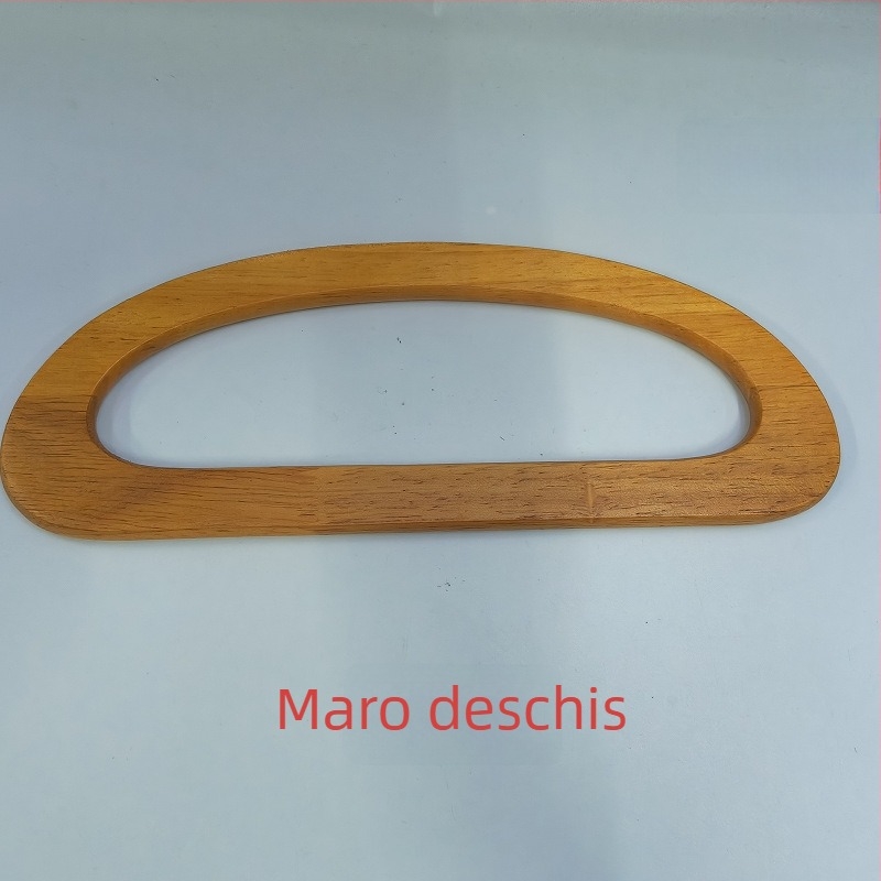 Mâner pentru geantă din lemn, lemn cauciucat solid, împletit DIY
