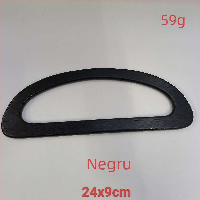 Mâner pentru geantă din lemn, lemn cauciucat solid, împletit DIY