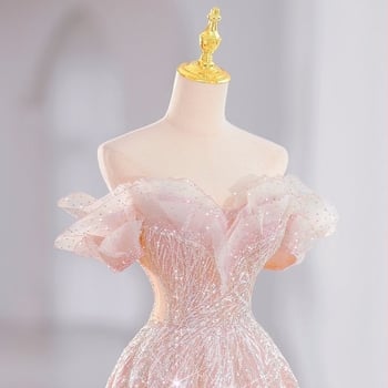 Rochie de seară cu siluetă de prințesă, fără mâneci, fustă lungă, talie la nivel mediu, poliester