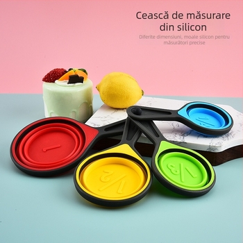 Forest set din silicon alimentar pentru măsurare în bucătărie, cani și linguri de măsurare, pliabil, telescopic, cu gradații