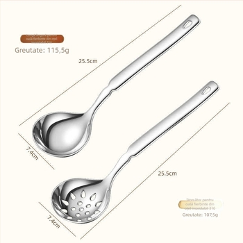 Lingură de bucătărie din oțel inoxidabil 316 – antiderapant, rezistentă la temperaturi înalte, protecție împotriva arsurilor (316 oțel inoxidabil; antiderapant; rezistentă la temperaturi înalte; protecție împotriva arsurilor)