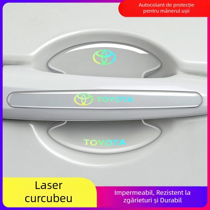 Autocolant protector pentru mânerul ușii auto, cu logo laser, protecție invizibilă a zonei din jurul mânerului, anti-zgârieturi și anti-coliziune