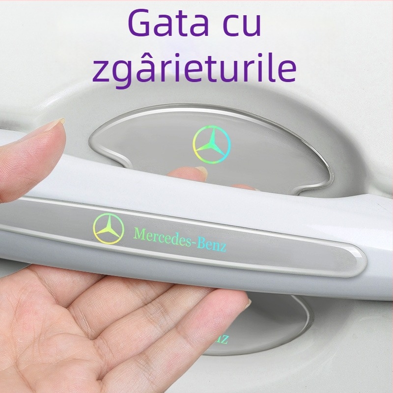 Autocolant protector pentru mânerul ușii auto, cu logo laser, protecție invizibilă a zonei din jurul mânerului, anti-zgârieturi și anti-coliziune