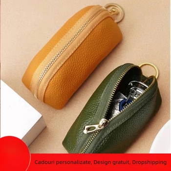 Geustos PU Leather Key Bag — Capacitate mare pentru carduri, Rezistent la apă, Unisex, Design urban minimalist