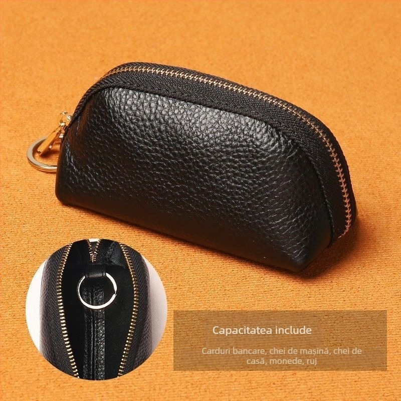 Geustos PU Leather Key Bag — Capacitate mare pentru carduri, Rezistent la apă, Unisex, Design urban minimalist