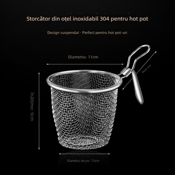 Skimmer pentru oală fierbinte - oțel inoxidabil 304, de calitate alimentară, rezistent la temperaturi înalte, margine de agățare