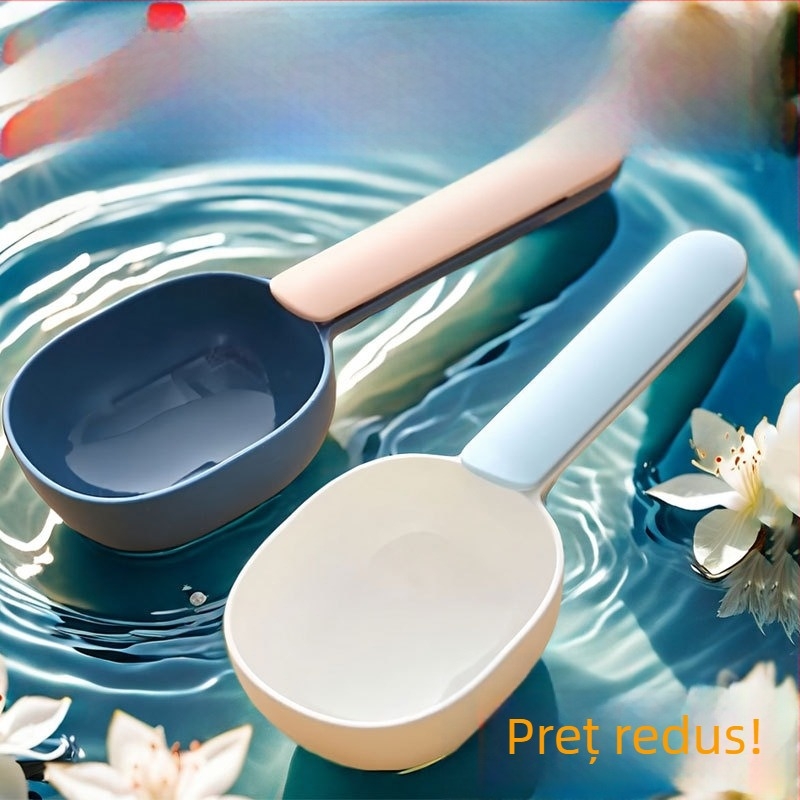 Lingură pentru hrană de animale de companie și lingură de măsurare, cu clips de etanșare, din oțel inoxidabil 316L, mâner din silicon, rezistență la temperaturi înalte