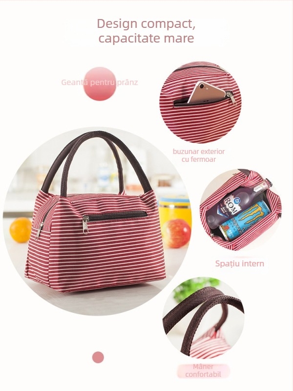 Geantă pentru prânz | Material: Oxford țesătură | Formă: pătrată orizontală | Închidere: fermoar | Buzunar intern cu fermoar