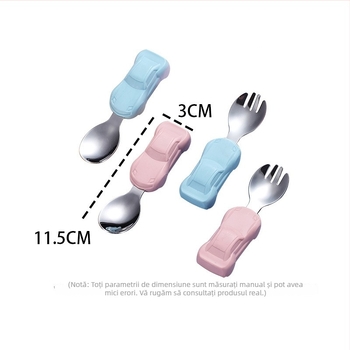 Set de linguri pentru bebeluși – din paie de grâu și oțel inox, potrivit pentru copii, stil proaspăt și drăguț