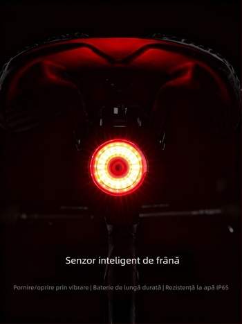 Lumina din spate pentru bicicletă ESLNF cu autonomie mare, pentru MTB și biciclete de oraș, lumină de avertizare pentru plimbări nocturne, accesoriu inteligent