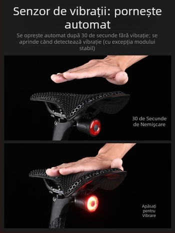 Lumina din spate pentru bicicletă ESLNF cu autonomie mare, pentru MTB și biciclete de oraș, lumină de avertizare pentru plimbări nocturne, accesoriu inteligent