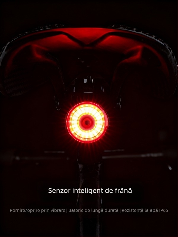 Lumina din spate pentru bicicletă ESLNF cu autonomie mare, pentru MTB și biciclete de oraș, lumină de avertizare pentru plimbări nocturne, accesoriu inteligent