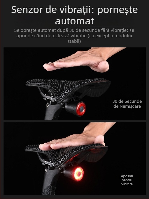 Lumina din spate pentru bicicletă ESLNF cu autonomie mare, pentru MTB și biciclete de oraș, lumină de avertizare pentru plimbări nocturne, accesoriu inteligent