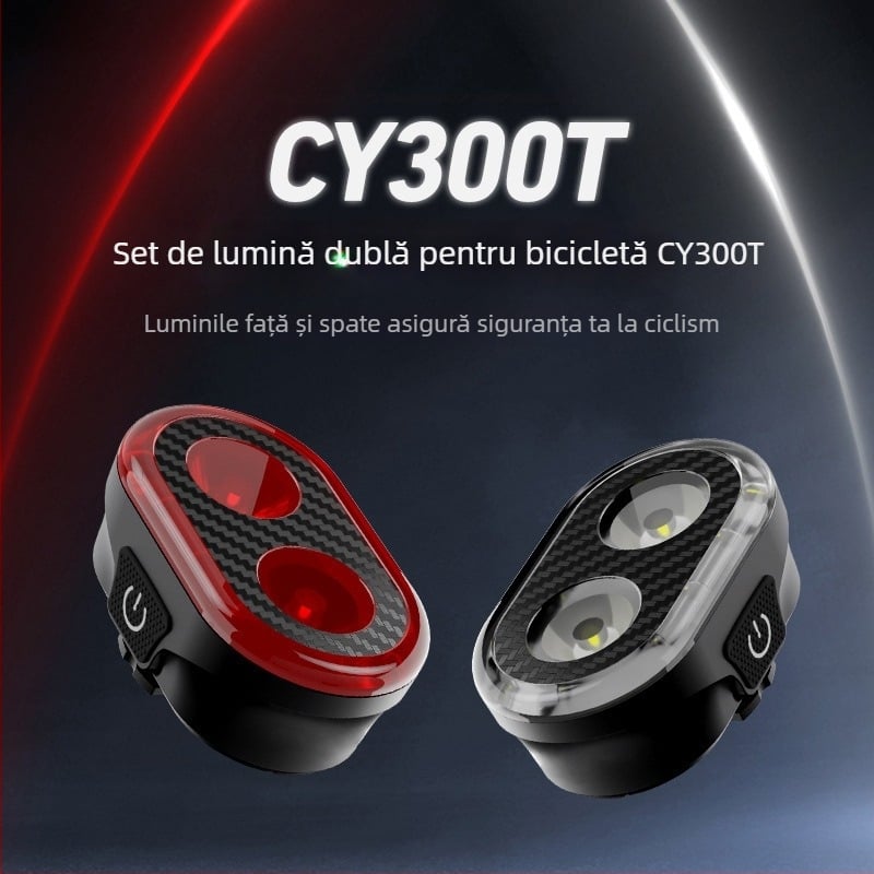 Cyclami CY300T set iluminare inteligentă frână bicicletă (faruri față și spate) – model CY300T, personalizare, certificări CE, ROHS, PSE