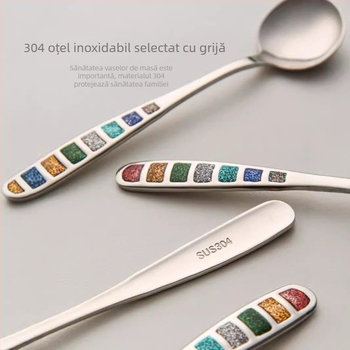 Lingură din oțel inoxidabil Special rabbit — stil modern minimalist, finisaj oglindit
