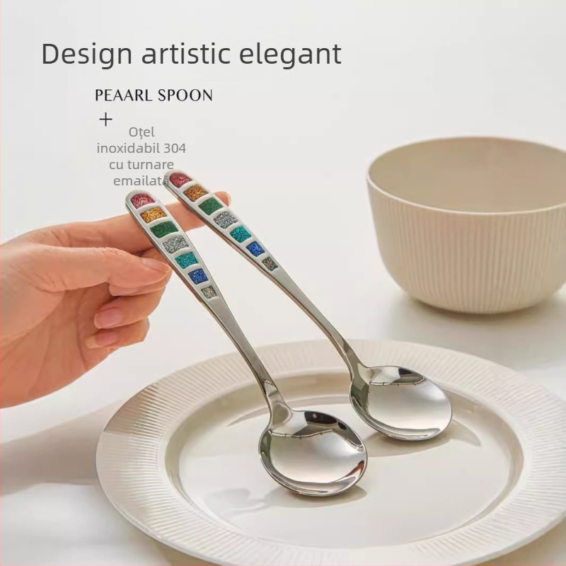 Lingură din oțel inoxidabil Special rabbit — stil modern minimalist, finisaj oglindit