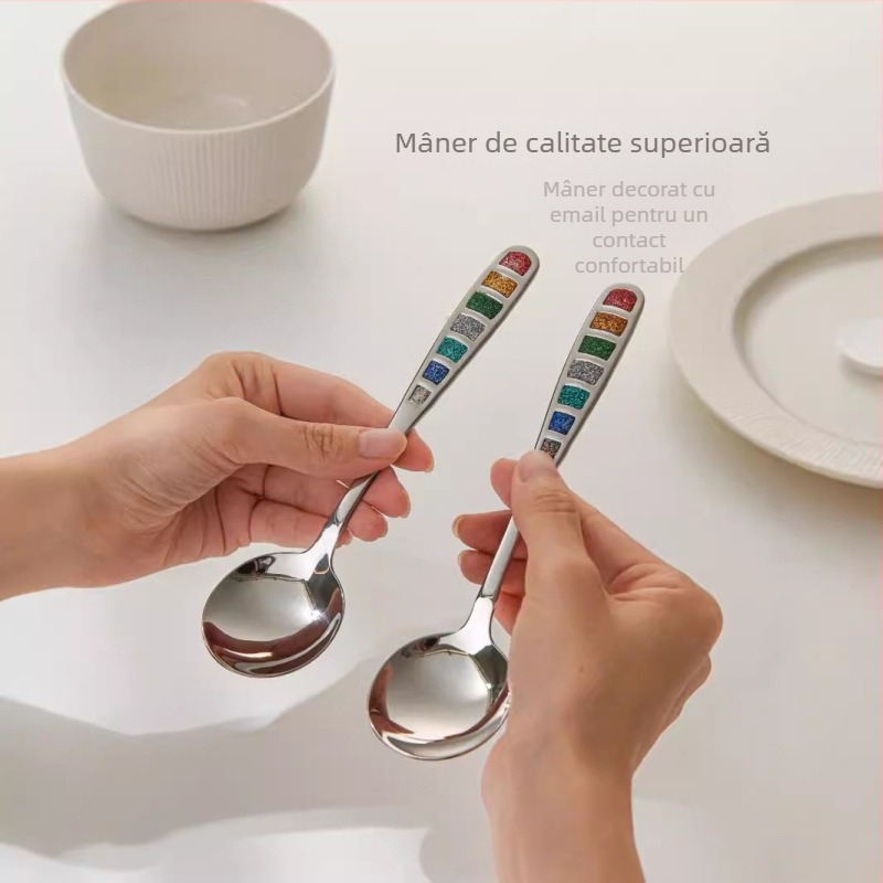 Lingură din oțel inoxidabil Special rabbit — stil modern minimalist, finisaj oglindit