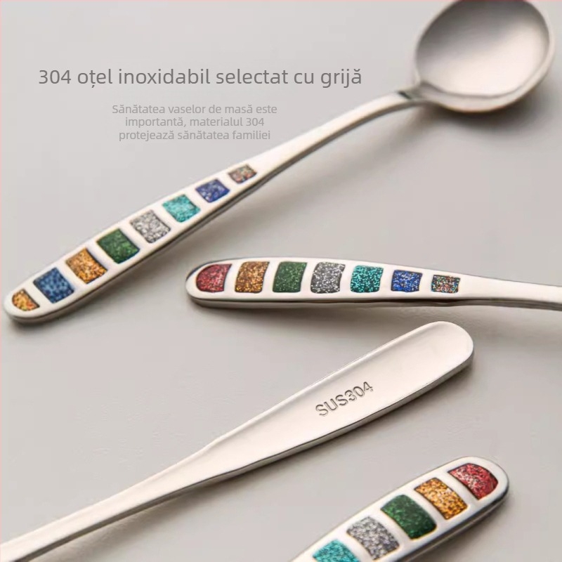 Lingură din oțel inoxidabil Special rabbit — stil modern minimalist, finisaj oglindit