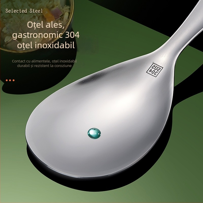 Lingură pentru orez din oțel inoxidabil 304, antiaderentă, pentru uz casnic
