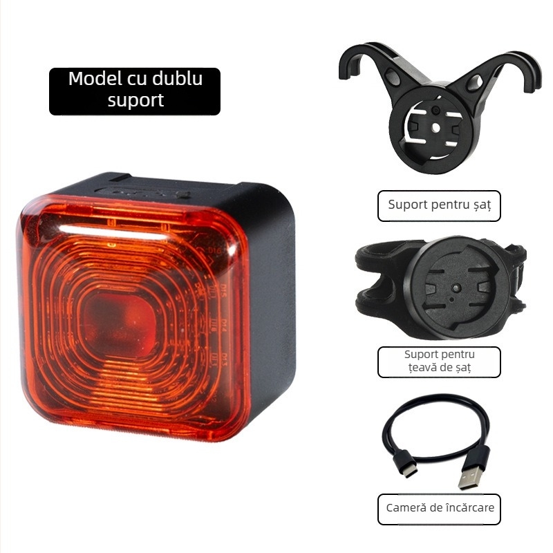 Lumină pentru bicicletă pentru plimbări nocturne, far posterior impermeabil pentru biciclete de munte și de șosea, durată lungă a bateriei | Brand: Dingtian