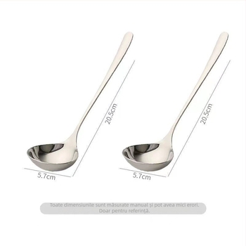 Lingură de supă cu mâner lung, suprafață lustruită, design modern minimalist, brand Qianchuan, culoare solidă, finisaj cu apă