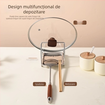 Set suport linguri din oțel inoxidabil pentru restaurante, suport suspendat pentru linguri de oale fierbinți, design mobil, brand Kitchen concubine