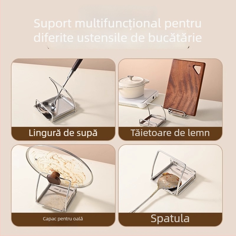 Set suport linguri din oțel inoxidabil pentru restaurante, suport suspendat pentru linguri de oale fierbinți, design mobil, brand Kitchen concubine