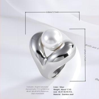 Inel din oțel inoxidabil 316L, formă geometrică, placare electrolitică, design original, pentru femei